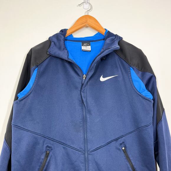 Nike Men Hiper Elite Hoodie Jacket M Therma Fit Full Zip Winterized Vent Motion - Picture 3 of 15